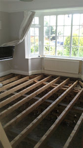 Underfloor heating under construction