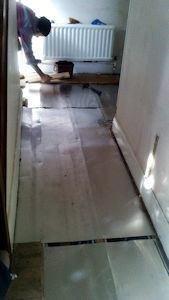 Underfloor heating under construction